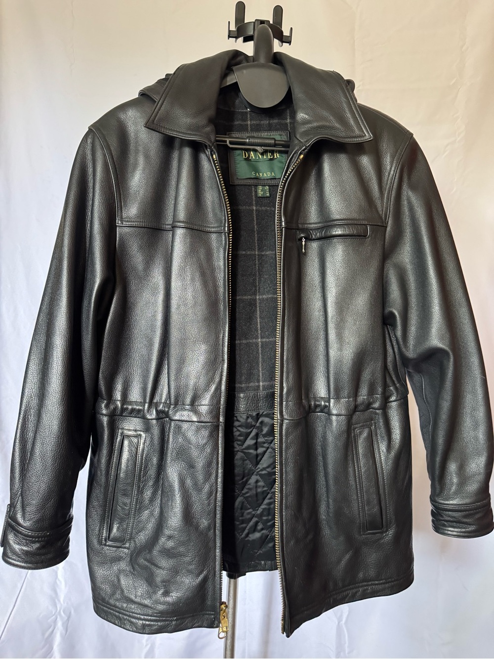 Danier Black Leather Bomber Jacket
